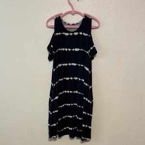 Navy and White Striped Kids Dress‎